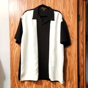 Mens Harriton 2x/2TG shirt black and cream.